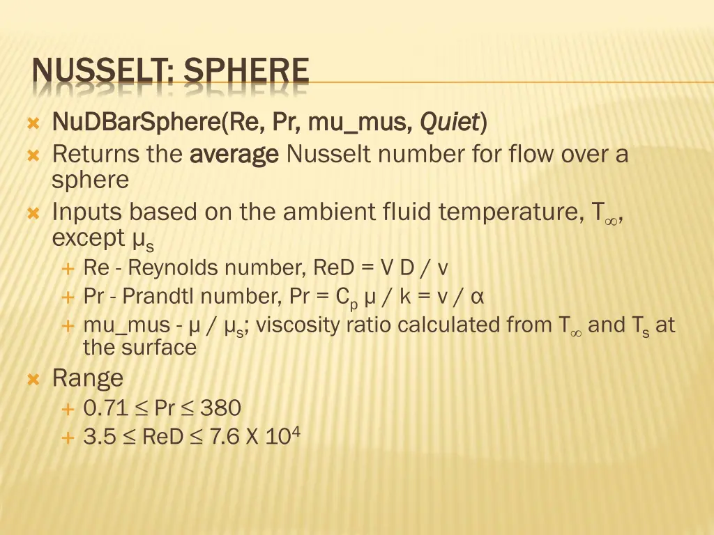 nusselt sphere