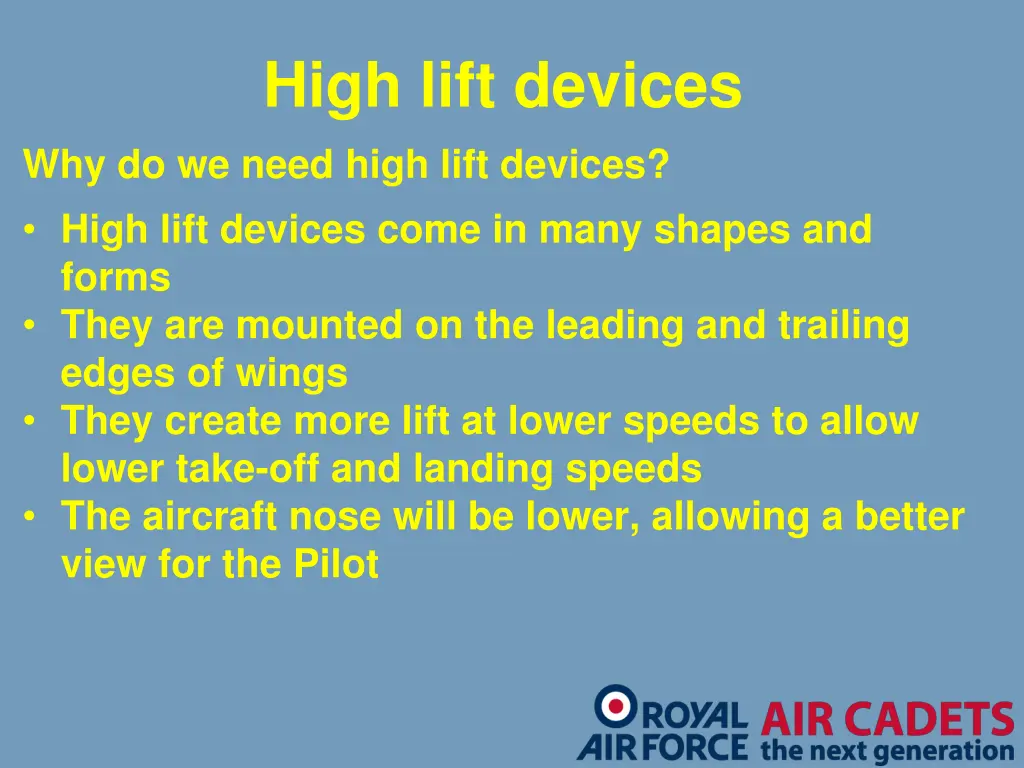 high lift devices why do we need high lift