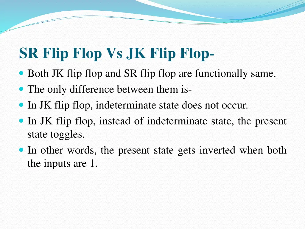 sr flip flop vs jk flip flop