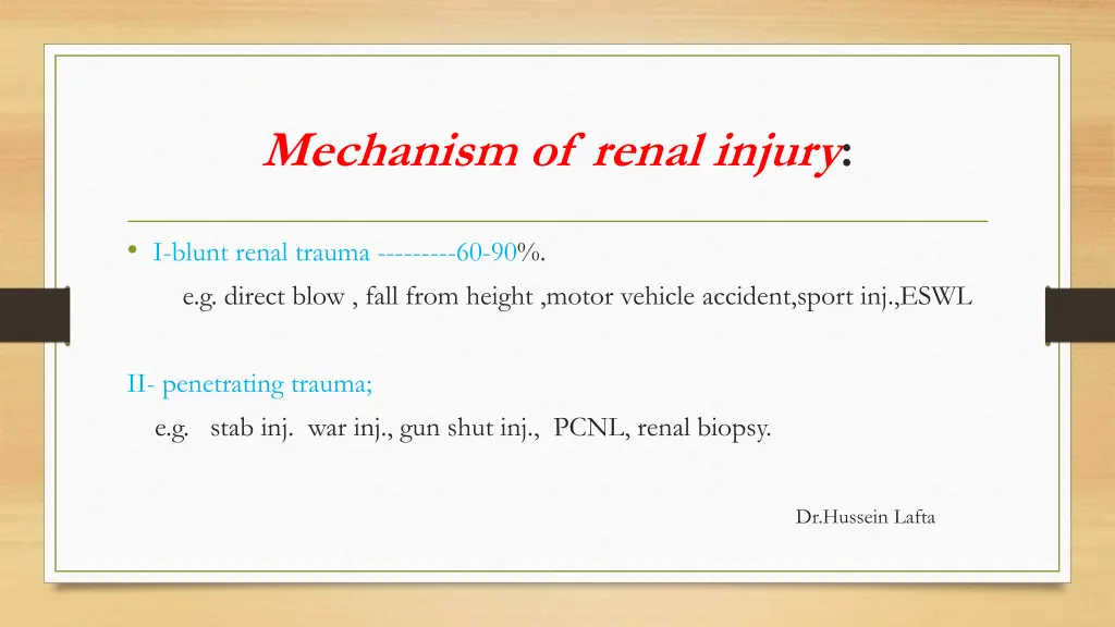 mechanism of renal injury