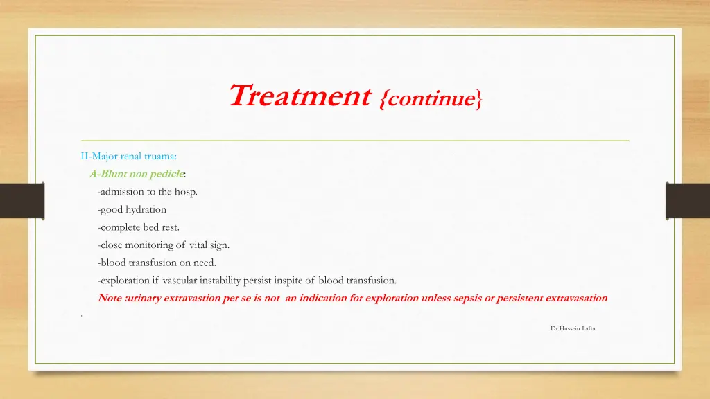 treatment continue
