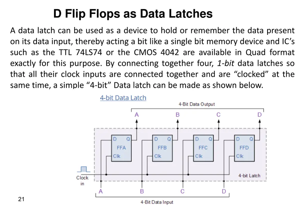 d flip flops as data latches