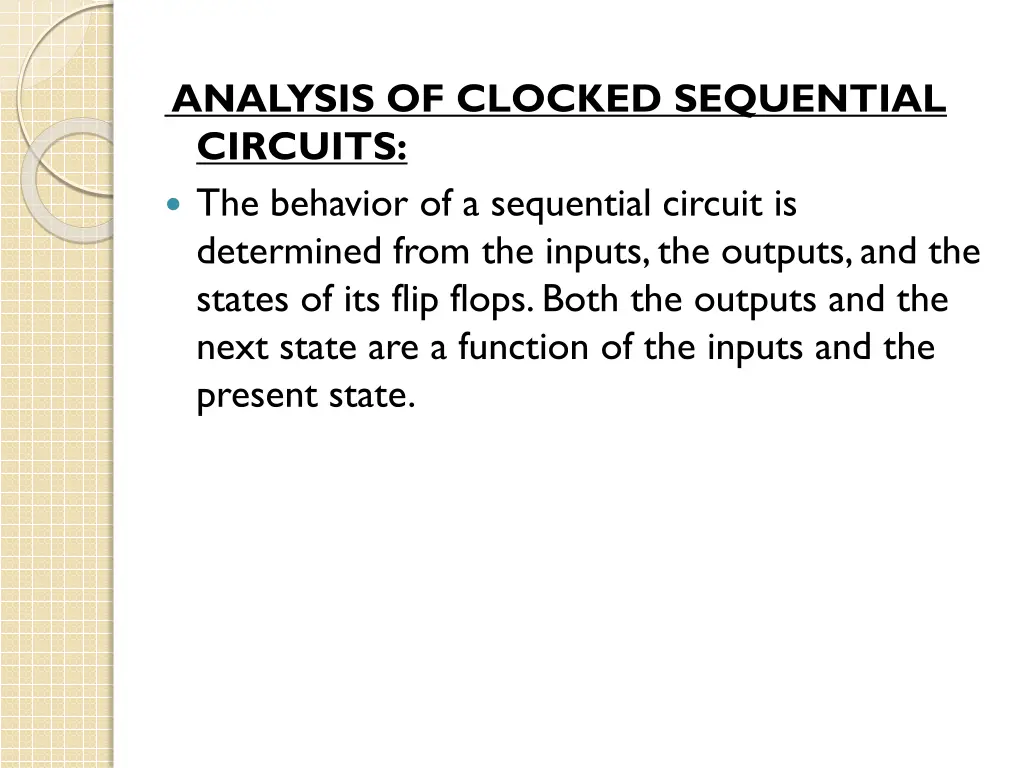 analysis of clocked sequential circuits