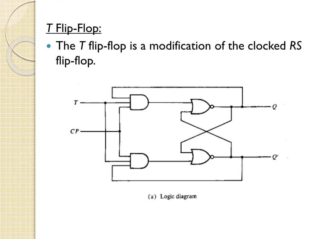t flip flop the t flip flop is a modification
