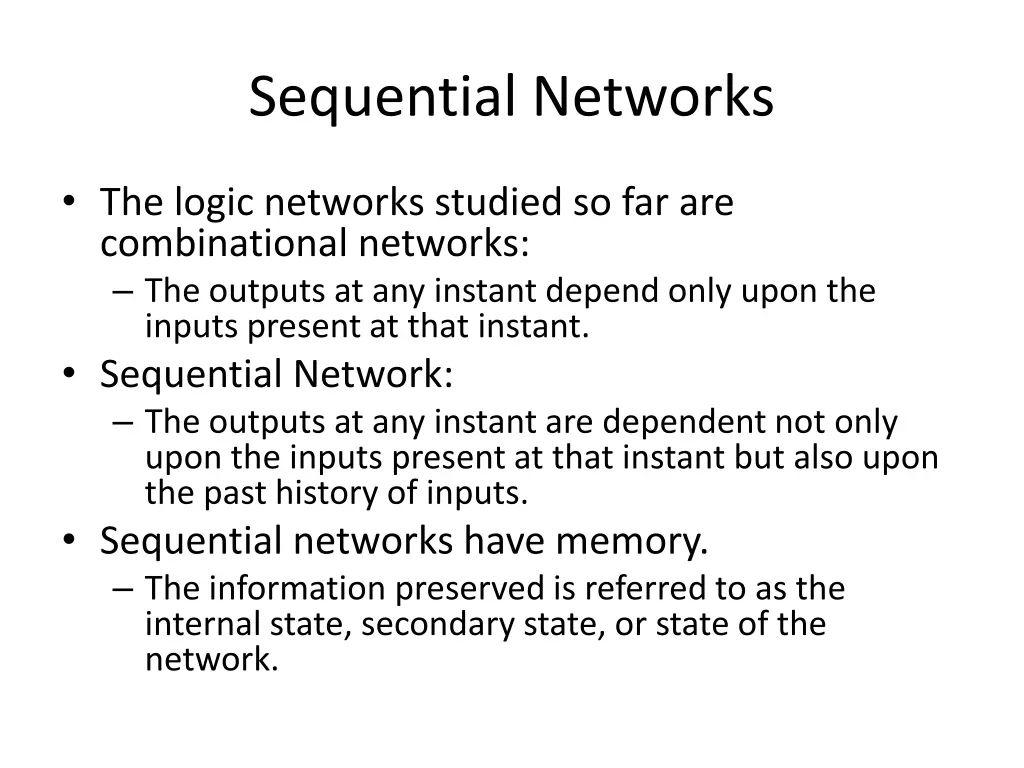 sequential networks