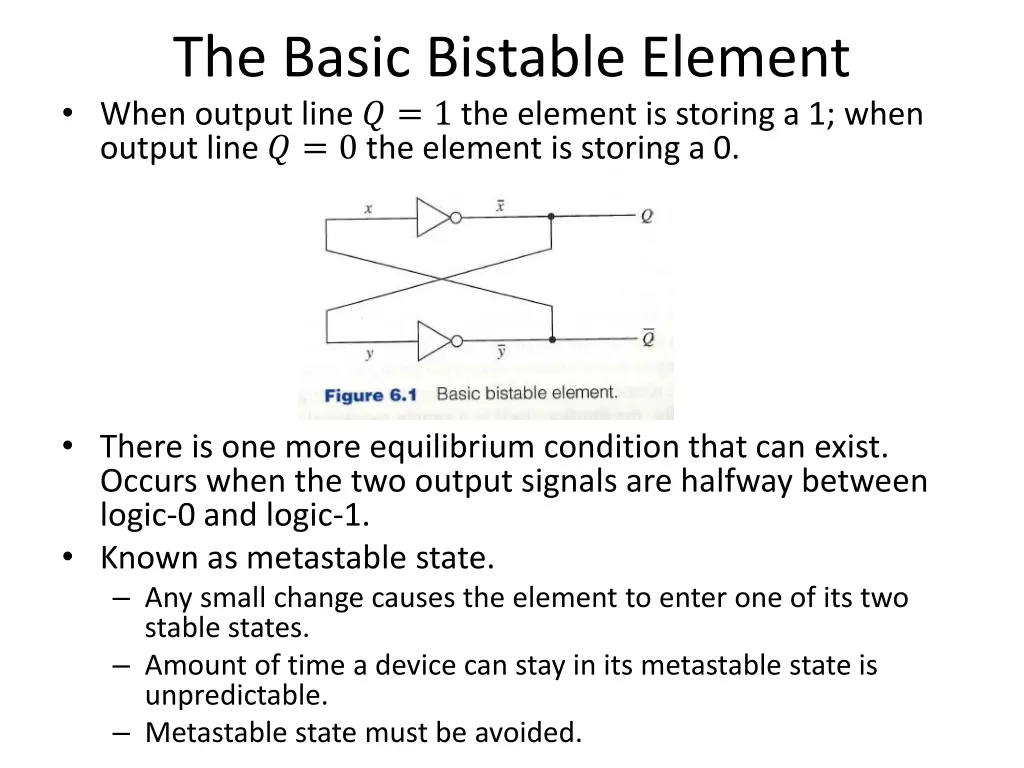 the basic bistable element when output line