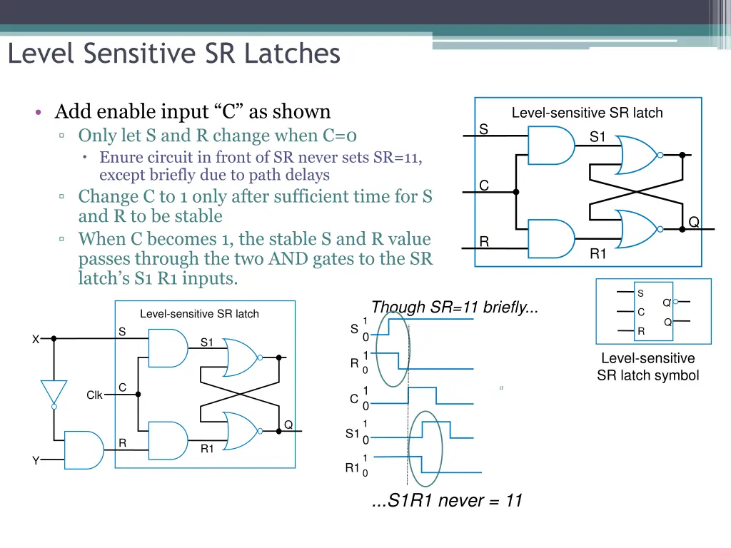 level sensitive sr latches