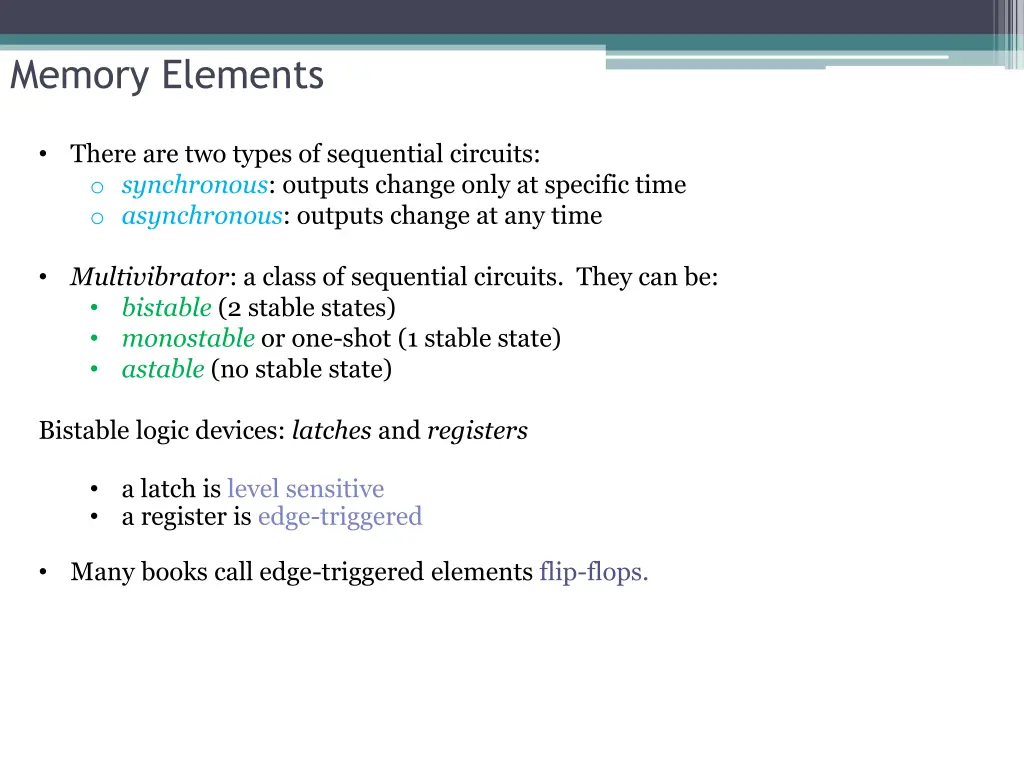 memory elements