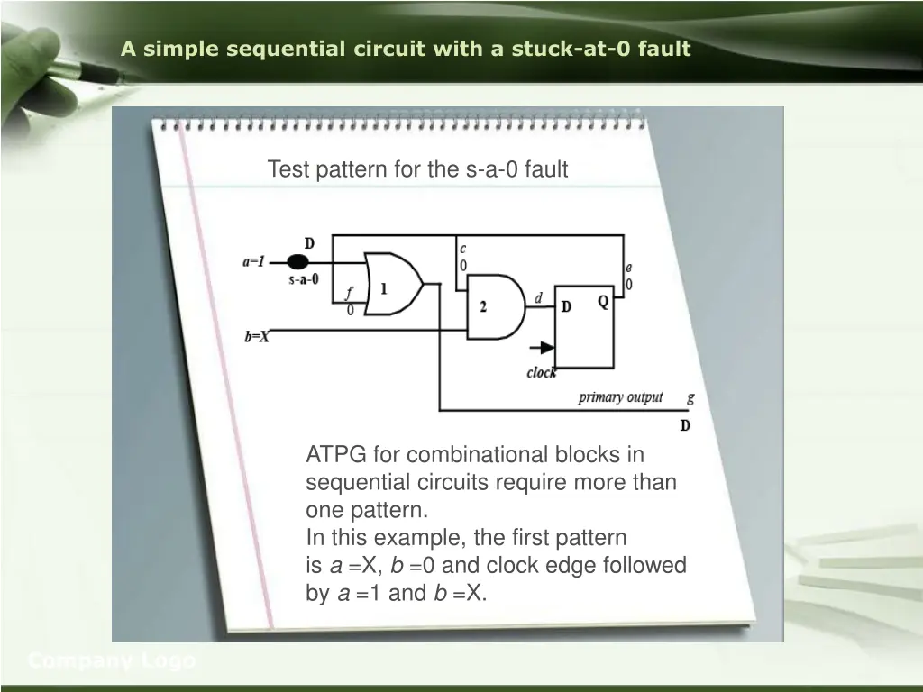 a simple sequential circuit with a stuck 3