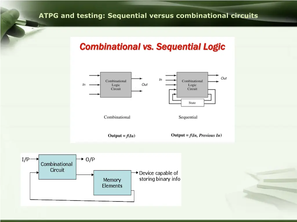 atpg and testing sequential versus combinational