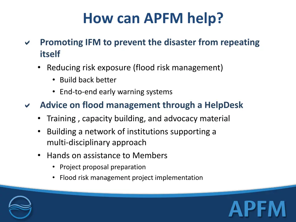 how can apfm help