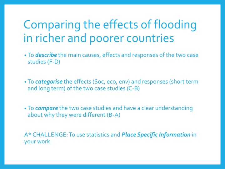 comparing the effects of flooding in richer