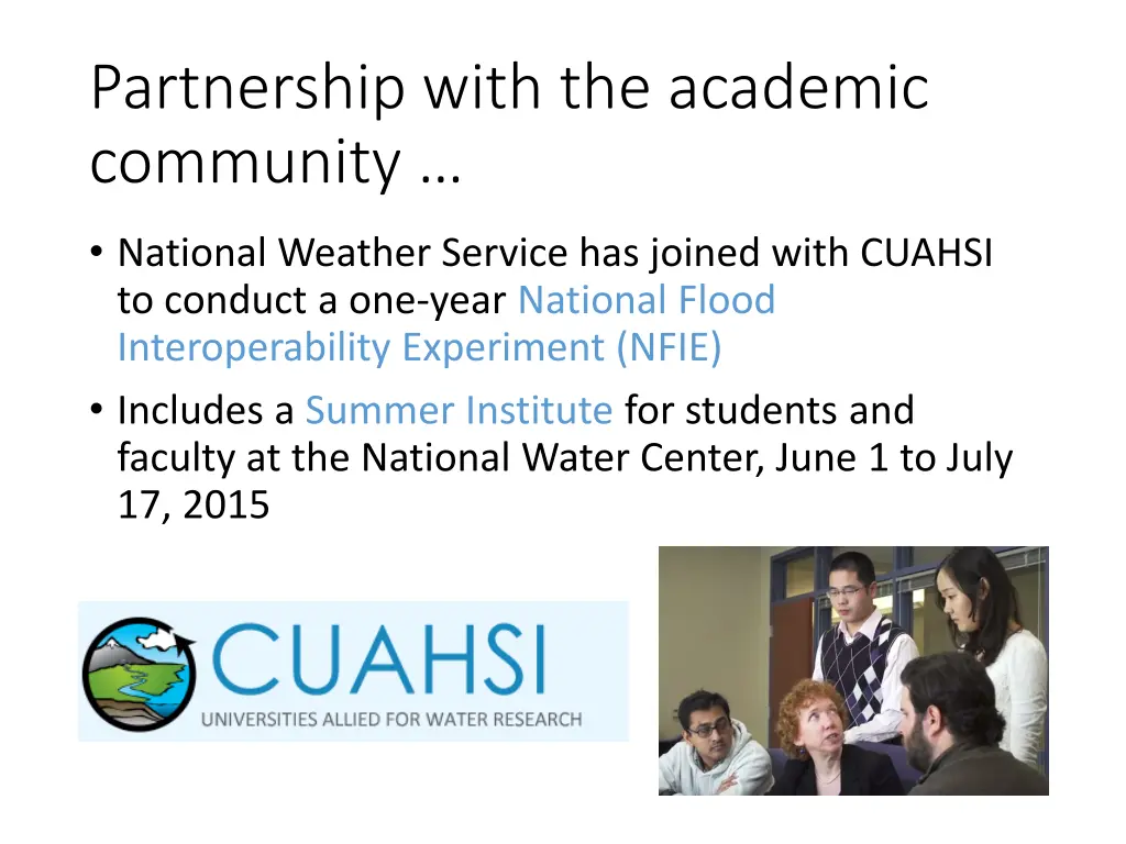partnership with the academic community