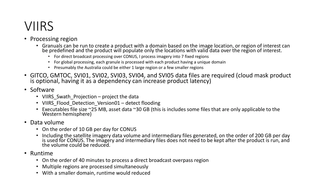 viirs processing region granuals