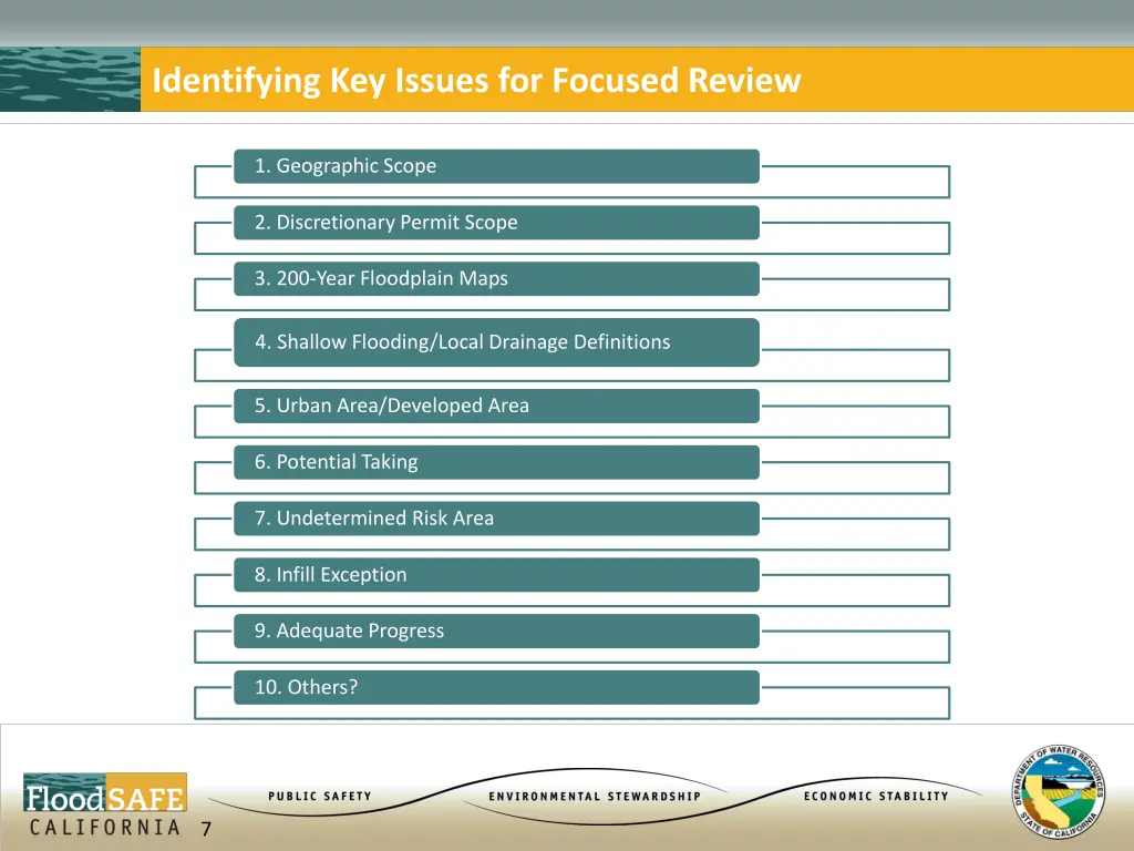 identifying key issues for focused review