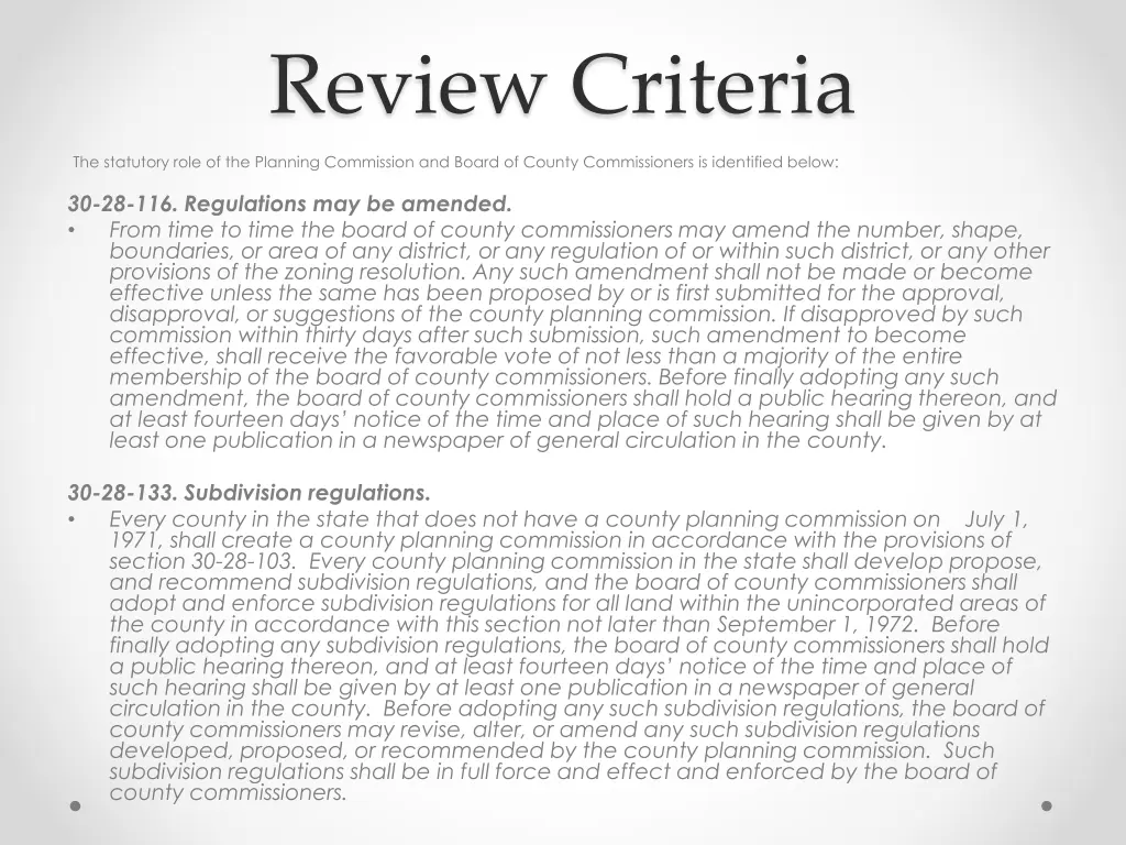 review criteria