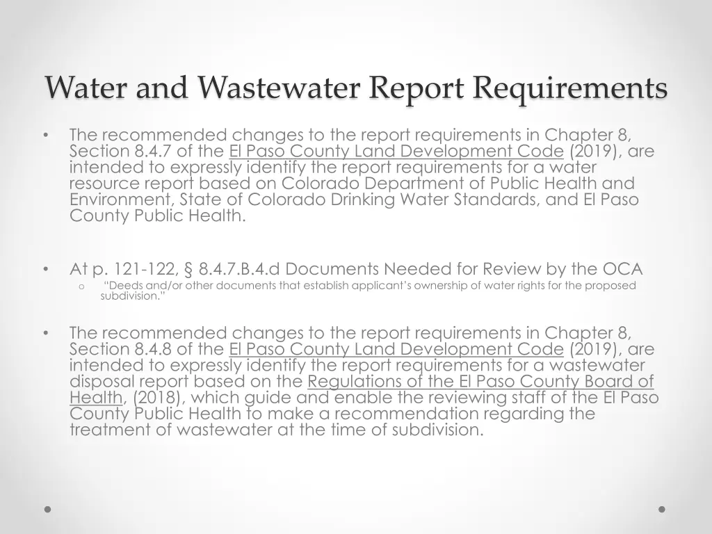 water and wastewater report requirements