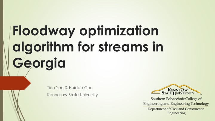 floodway optimization algorithm for streams