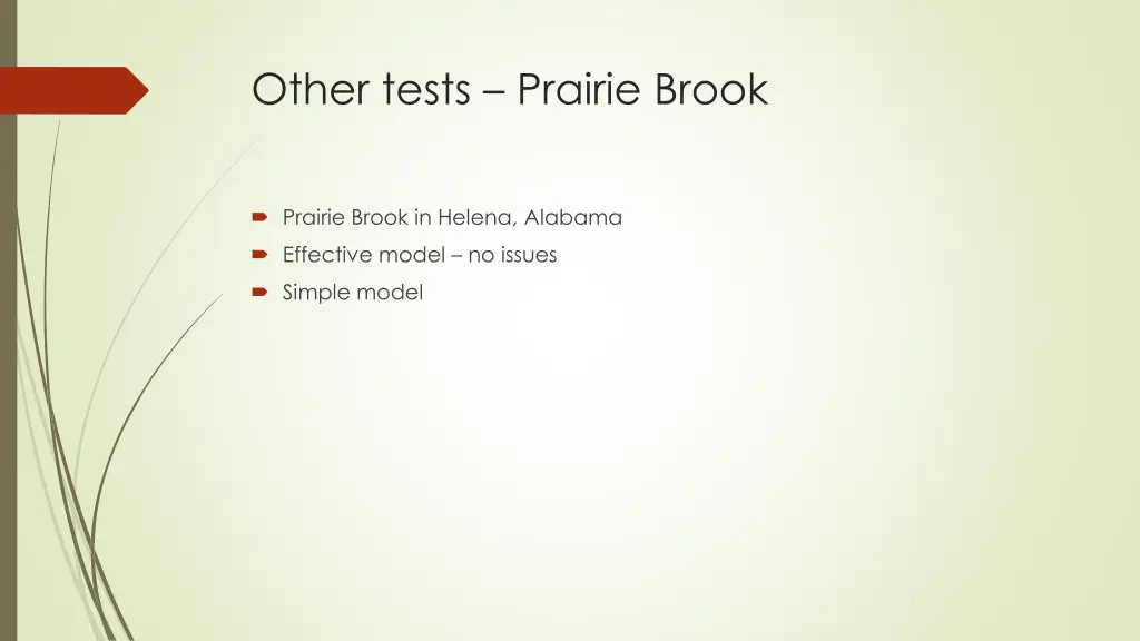 other tests prairie brook
