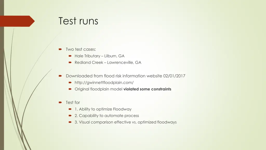 test runs