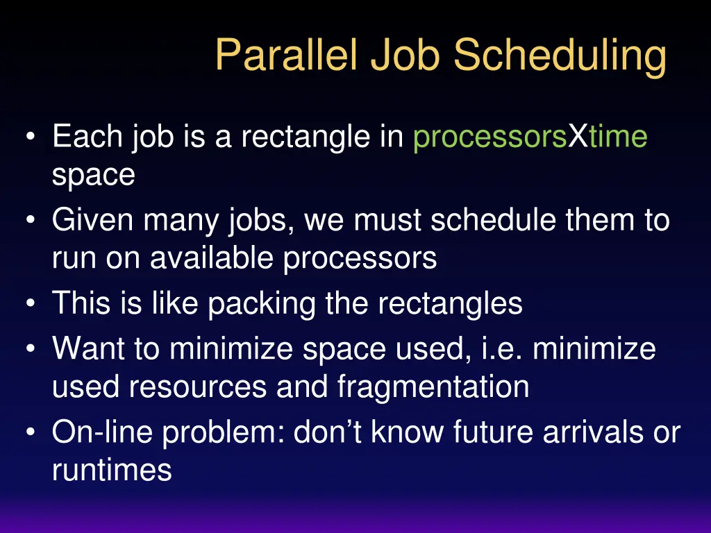 parallel job scheduling
