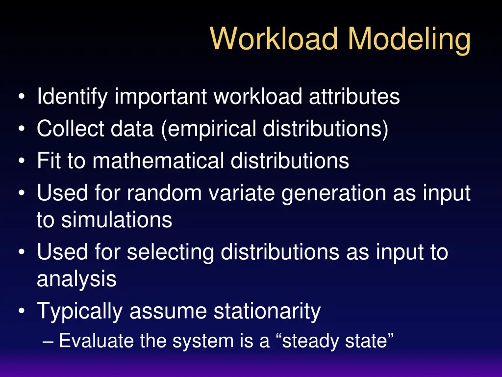 workload modeling