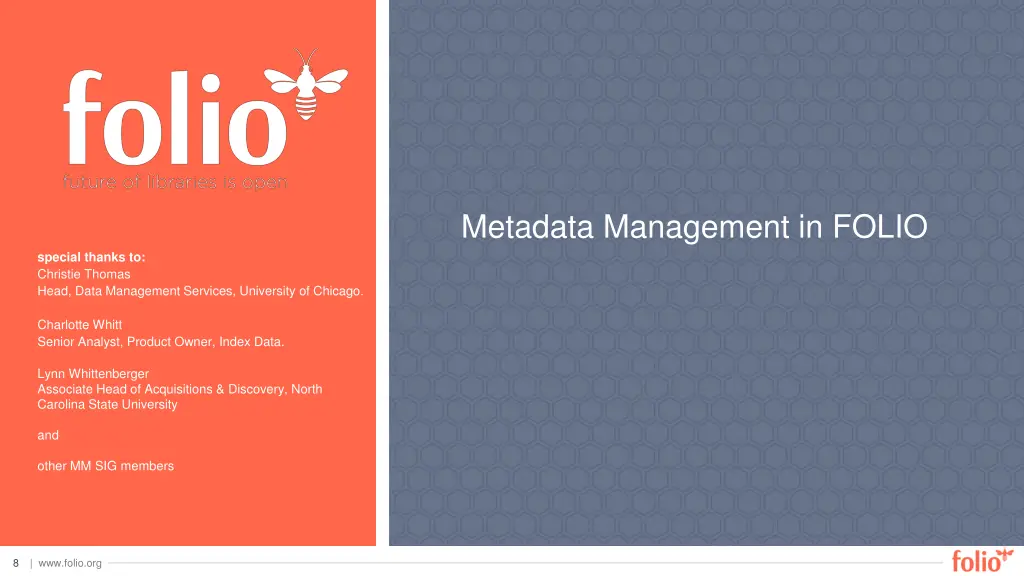 metadata management in folio