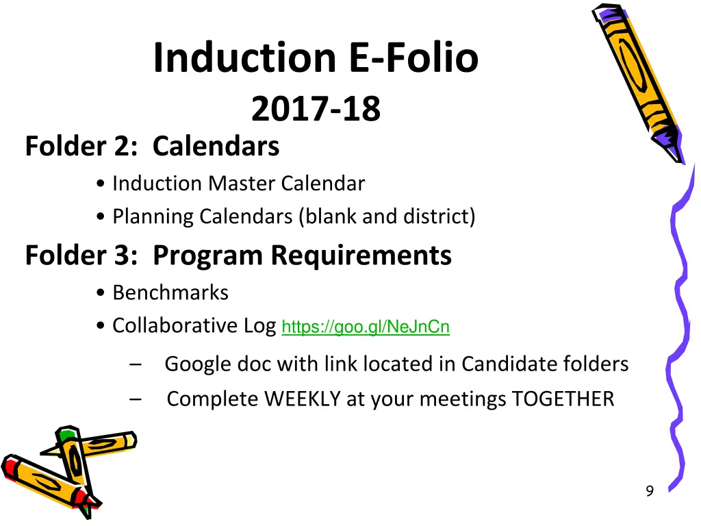 induction e folio 2017 18 folder 2 calendars