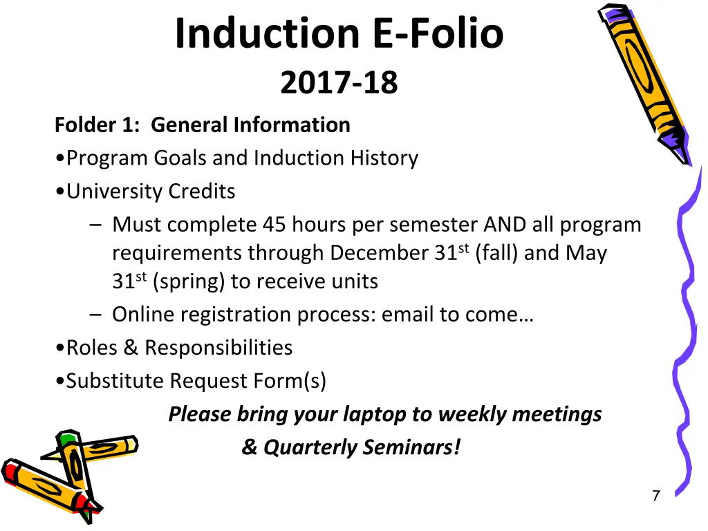 induction e folio 2017 18