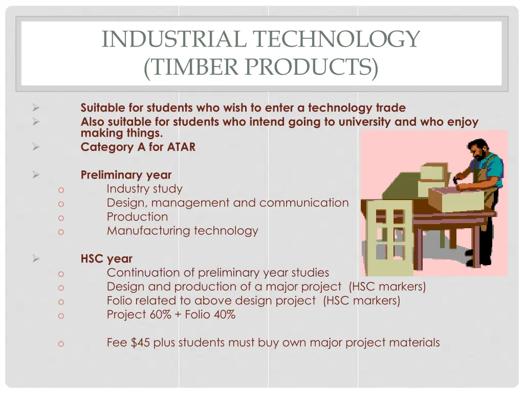 industrial technology timber products