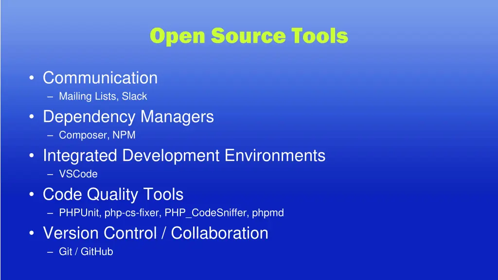 open source tools
