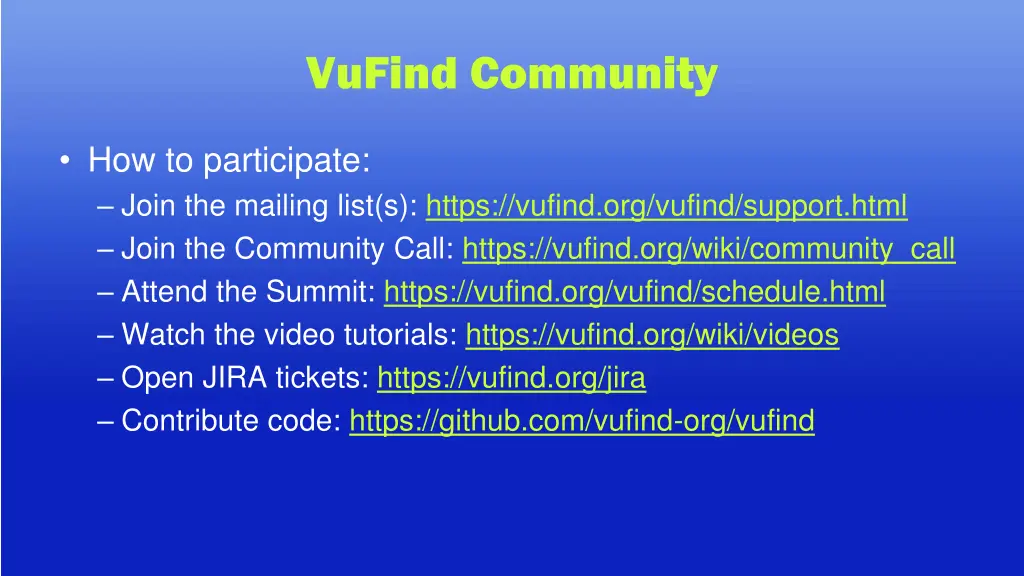 vufind community 2