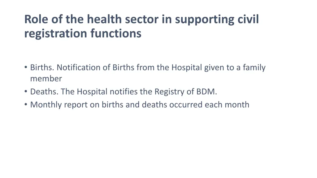 role of the health sector in supporting civil