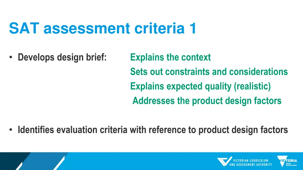 sat assessment criteria 1 2