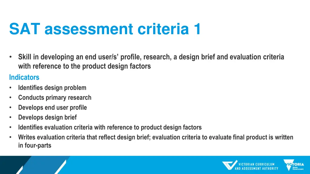 sat assessment criteria 1