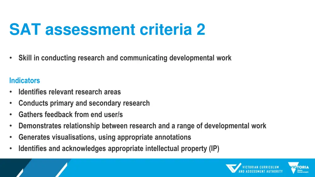 sat assessment criteria 2