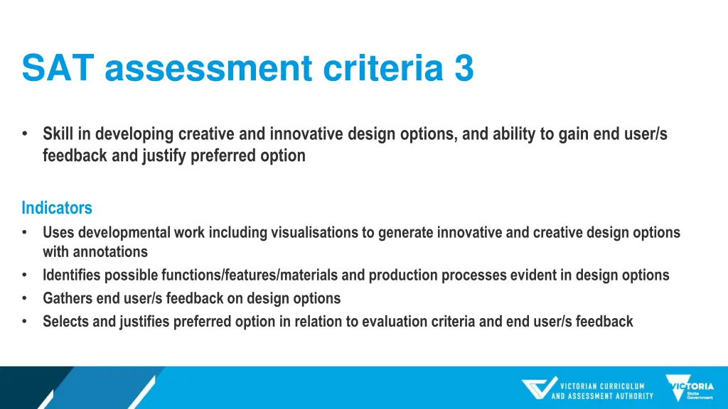sat assessment criteria 3