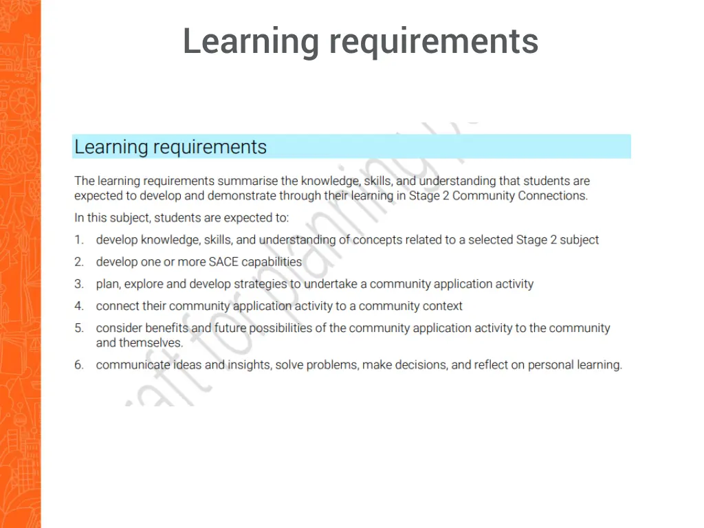 learning requirements