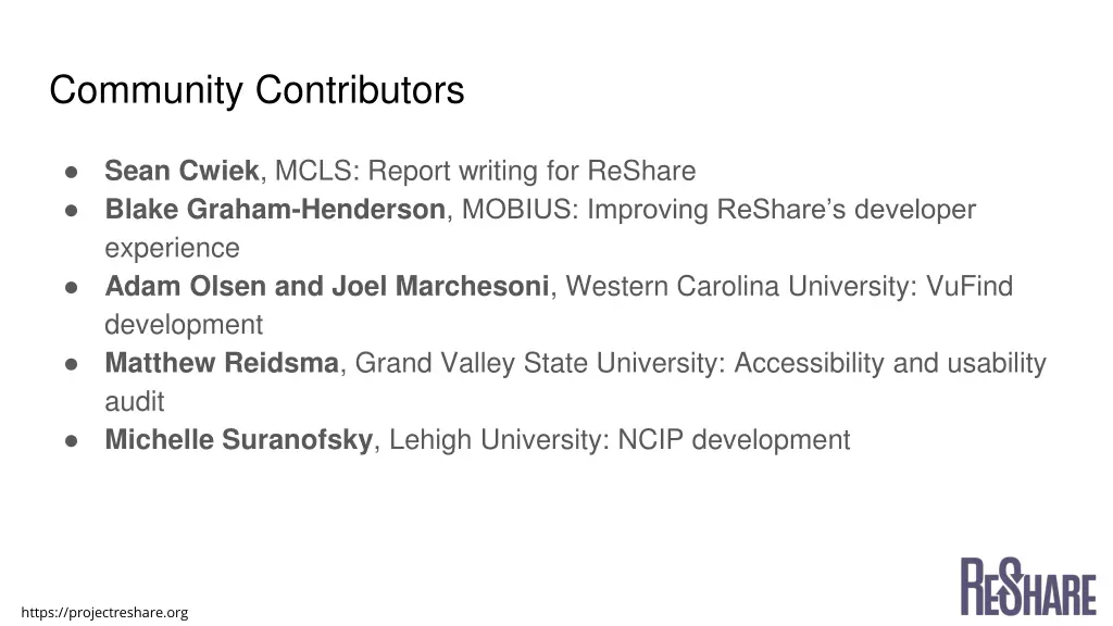 community contributors