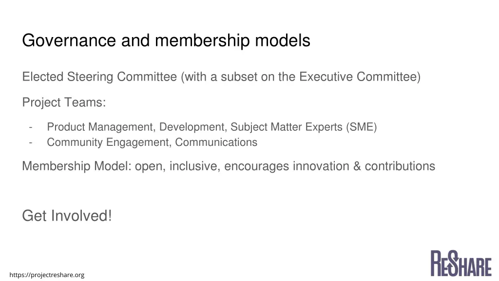 governance and membership models