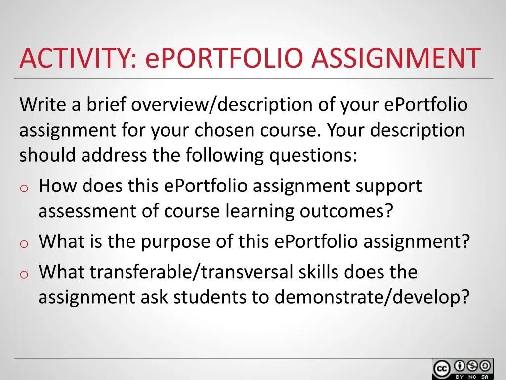 activity eportfolio assignment