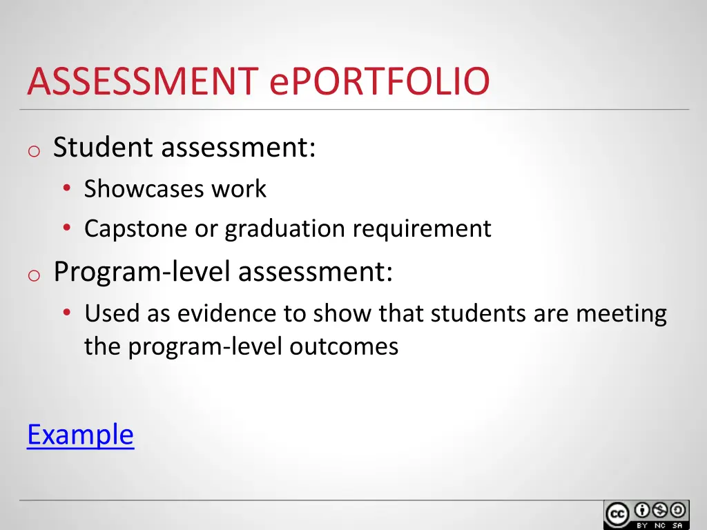 assessment eportfolio