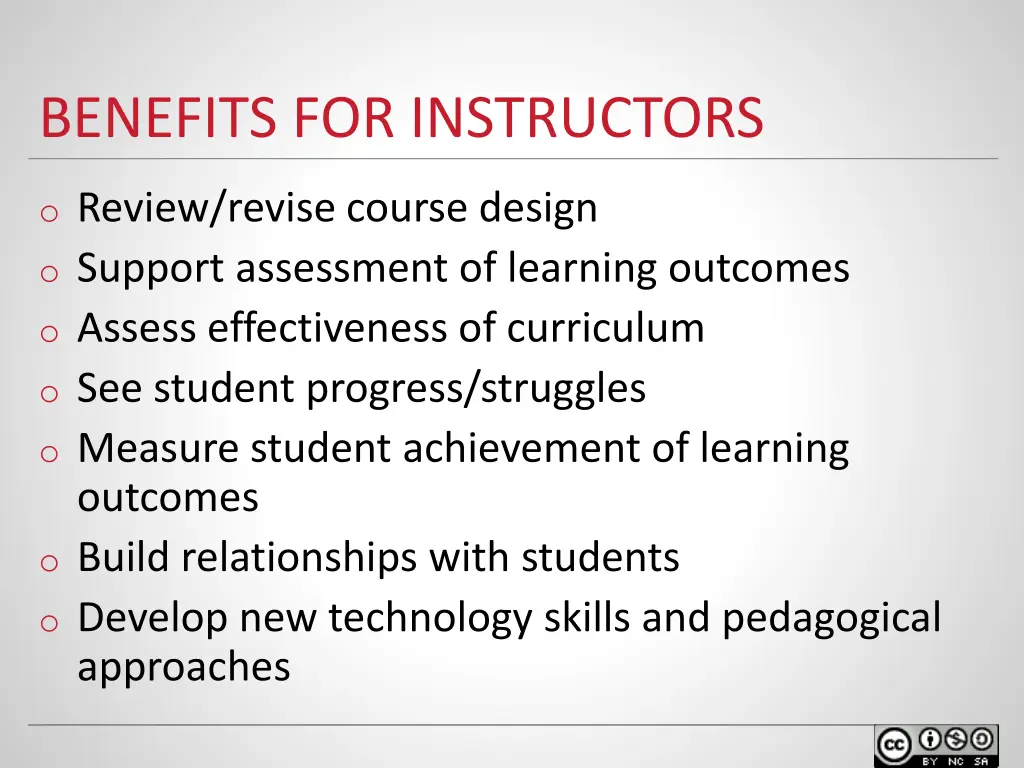 benefits for instructors