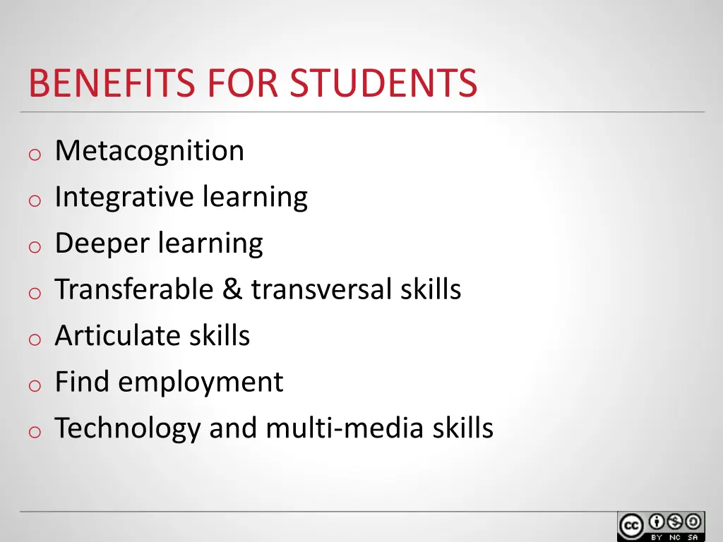 benefits for students