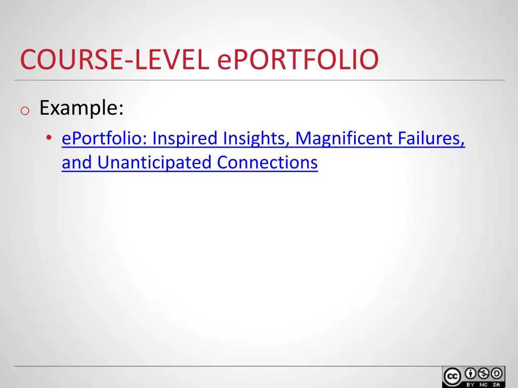 course level eportfolio