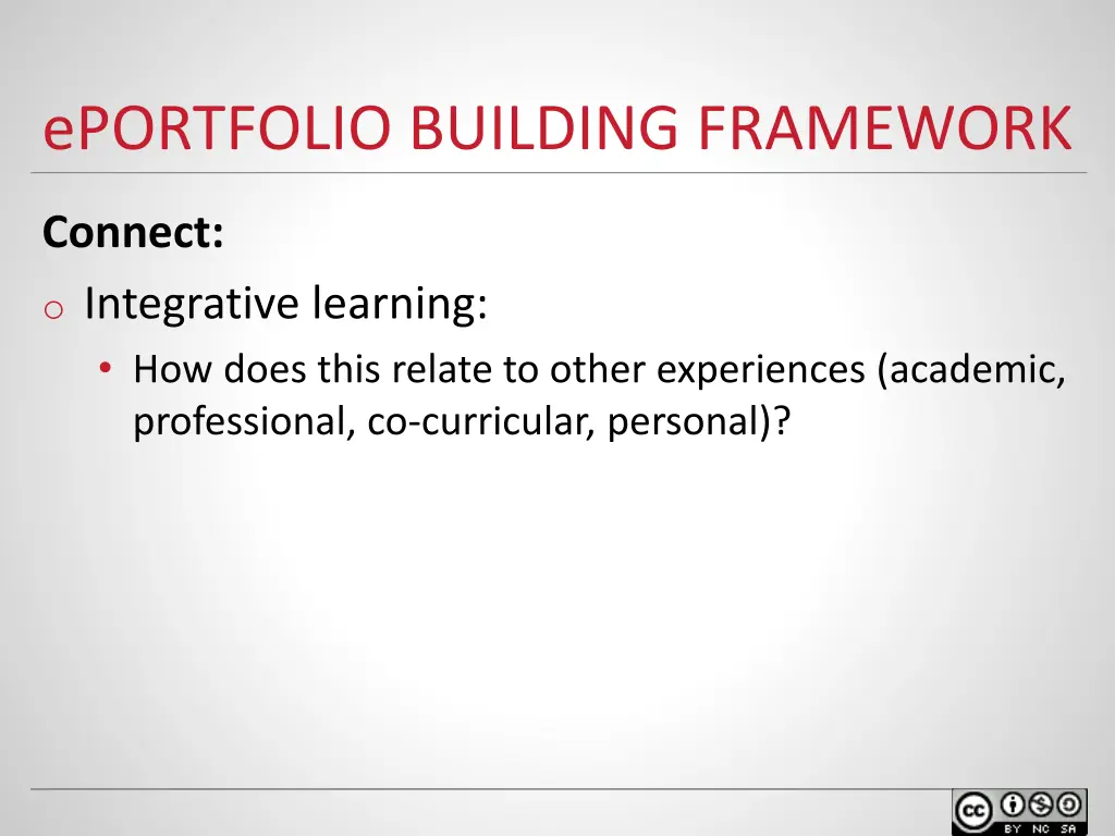 eportfolio building framework 4