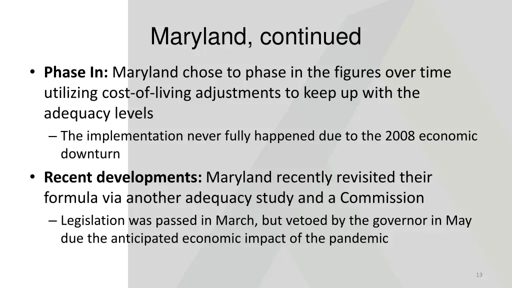 maryland continued