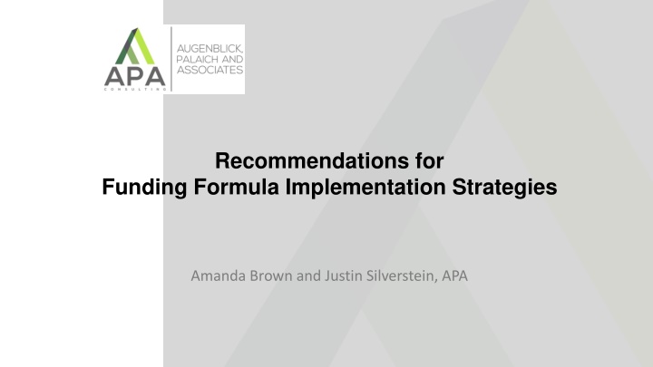 recommendations for funding formula