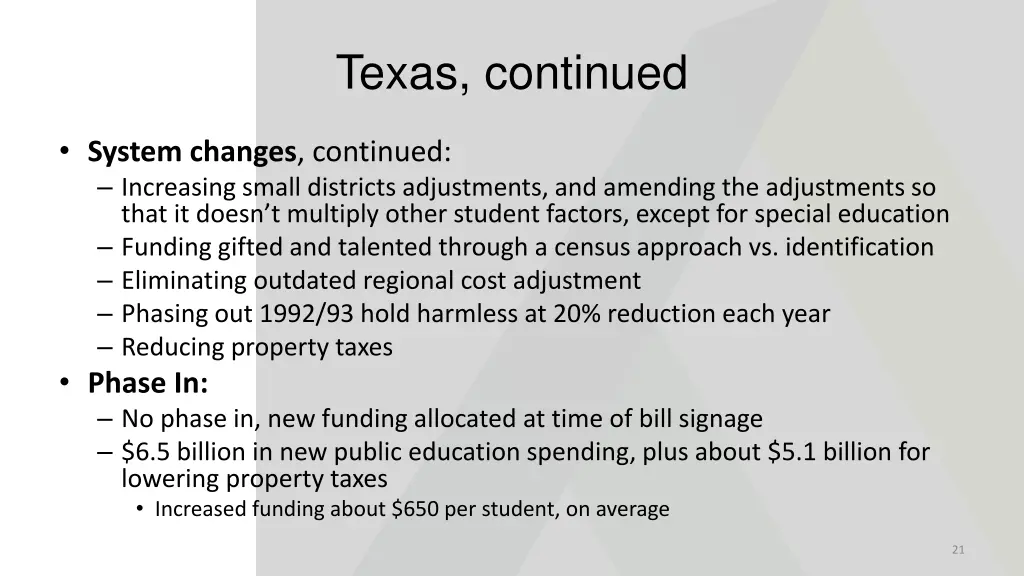 texas continued