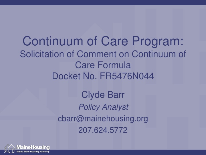 continuum of care program solicitation of comment